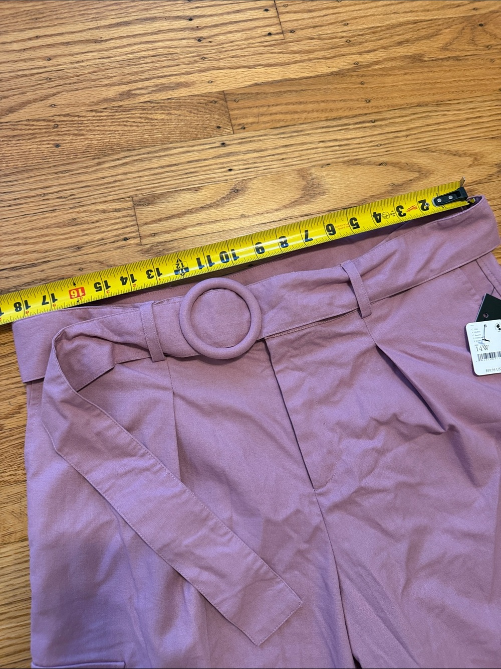 NWT Anthropologie Eloquii Shayna Patch Pocket Mauve High-Waist Wide-Leg Pants - Picture 5 of 11